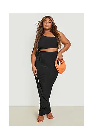 Boohoo Plus Cape Detail Maxi Skirt Co-ord