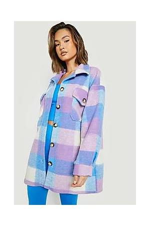 Boohoo Bright Check Shacket