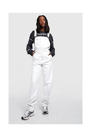 Boohoo Contrast Stich Boyfriend Denim Dungarees