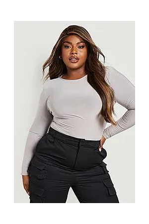 Boohoo Plus Shoulder Pad Slinky Bodysuit