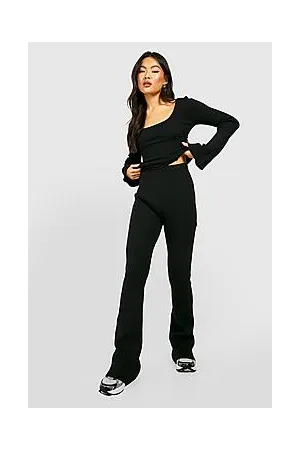 Boohoo Premium Rib Knit Corset Top And Leggings Set