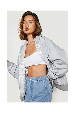 Boohoo Jersey Hood Bomber Jacket