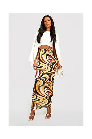 Boohoo Tall Swirl Print Tube Maxi Skirt
