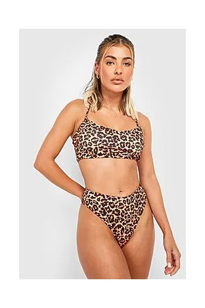 Boohoo Leopard High Waisted Bikini Brief