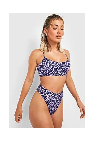Boohoo Leopard High Waisted Bikini Brief