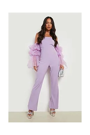 Boohoo Petite Extreme Volume Sleeve Flared Jumpsuit