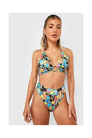 Boohoo Chain Print O-ring High Waisted Bikini Set