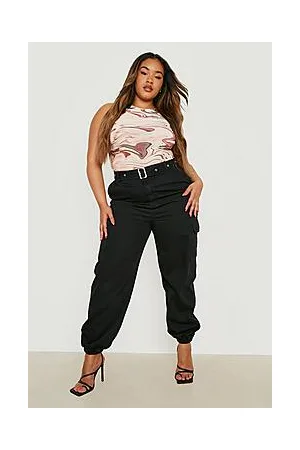 Boohoo Plus Eyelet Belted Cuffed Cargo Joggers
