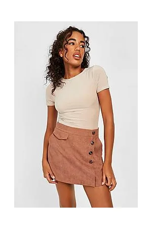 Boohoo Cord Button Front Skort