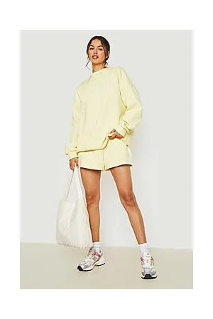 Boohoo Tonal Embroidered Sweater Short Tracksuit