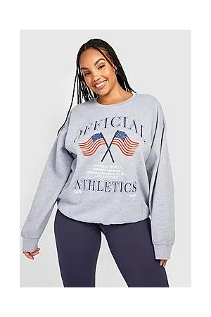 Boohoo Plus Athletics Slogan Oversized Sweatshirt