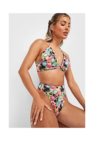 Boohoo Chain Print O-ring High Waisted Bikini Set