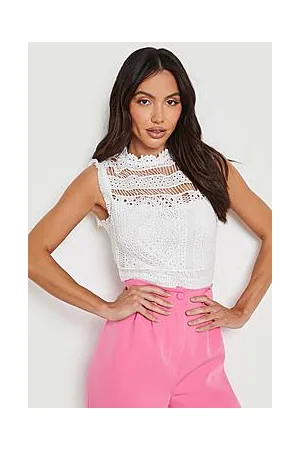 Boohoo Crochet Lace Sleeveless Bodysuit