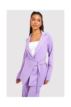Boohoo Jersey D Ring Wrap Front Blazer