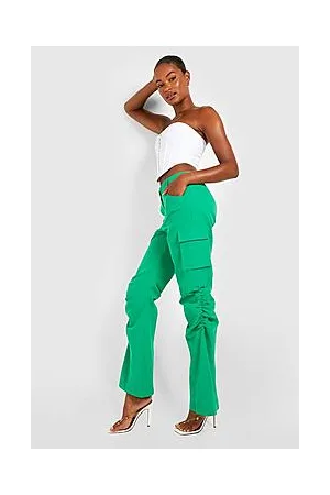 Boohoo Tall Ruched Low Rise Cargo Pants