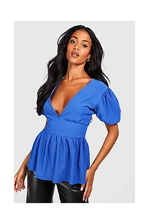 Boohoo Tall Crinkle Peplum Corset Top