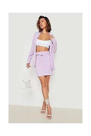 Boohoo Jersey Blazer & Belted Mini Skirt Set