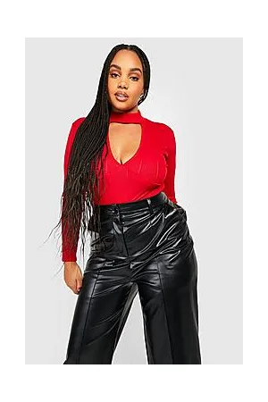Boohoo Plus Premium Bandage Rib Choker Bodysuit