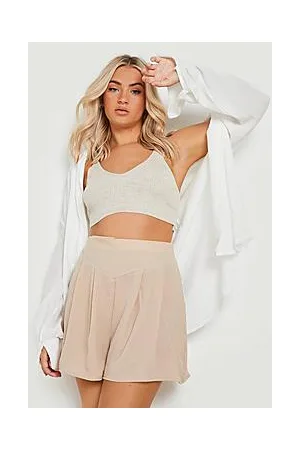 Boohoo Corset Detail High Waist Shorts