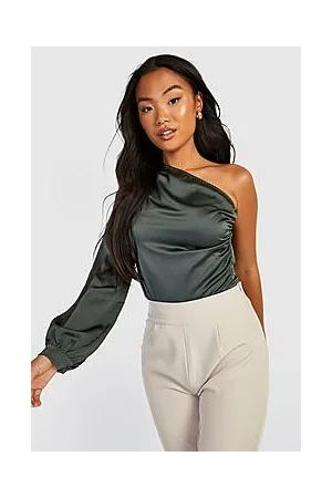 Boohoo Petite Satin One Shoulder Bodysuit