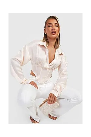 Boohoo Shimmer Shirt Corset Top