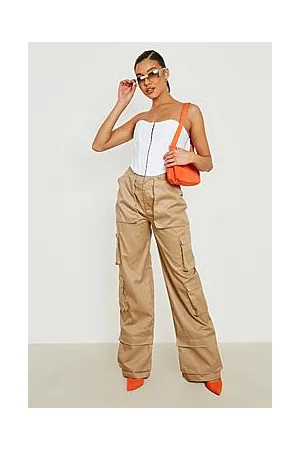 Boohoo High Waisted Multi Pocket Wide Cargo Pants