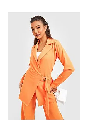 Boohoo Jersey D Ring Wrap Front Blazer