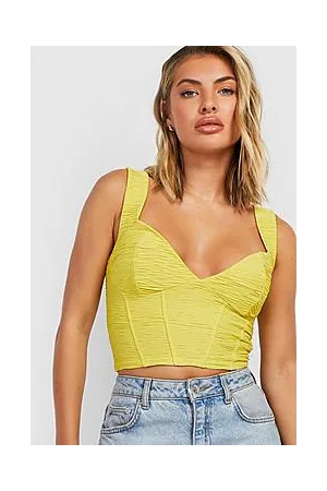 Boohoo Textured Seam Detail Corset Top