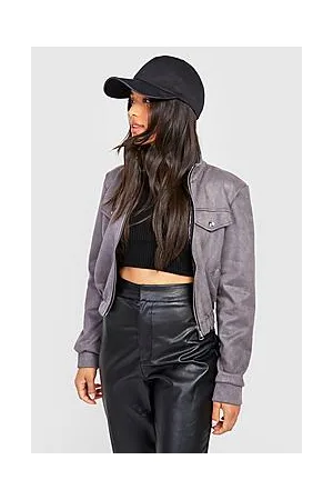 Boohoo Faux Suede Bomber Jacket