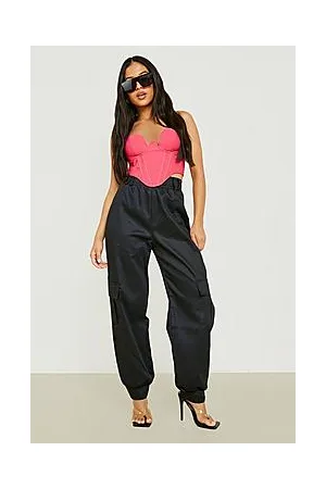 Boohoo Petite Pocket Detail Balloon Cargo Trousers