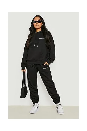 Boohoo Petite Dsgn Studio Text Print Hoody Tracksuit