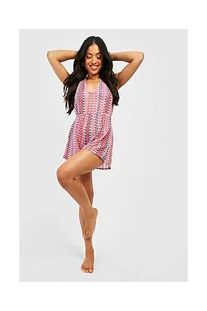 Boohoo Petite Zig Zag Beach Playsuit