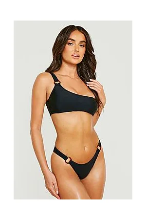 Boohoo One Shoulder O-ring Hipster Bikini Set