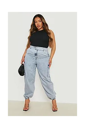Boohoo Plus Eyelet Belted Cuffed Cargo Joggers