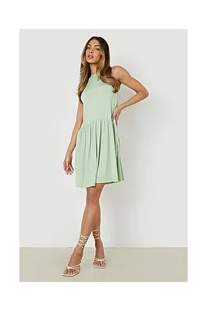 Boohoo Basic Sleeveless Drop Hem Smock Dress