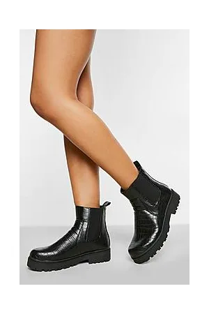 Boohoo Wide Fit Back Tab Chunky Chelsea Boot