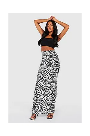 Boohoo Tall Zebra Print Tube Maxi Skirt