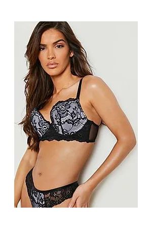 Corded Contrast Lace Back Super Push Up Bra