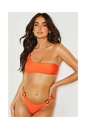 Boohoo One Shoulder O-ring Hipster Bikini Set