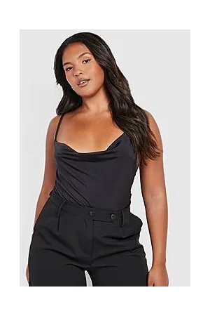 Boohoo Plus Slinky Cowl Neck Bodysuit