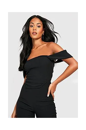 Boohoo Tall Crinkle Off The Shoulder Corset Top
