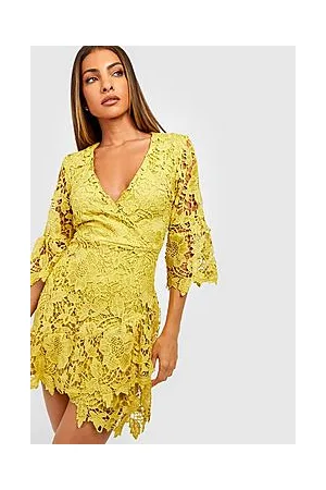 Boohoo Crochet Lace Wrap Dress