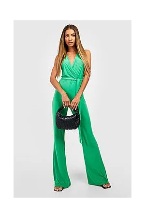 Boohoo Slinky Wrap Jumpsuit