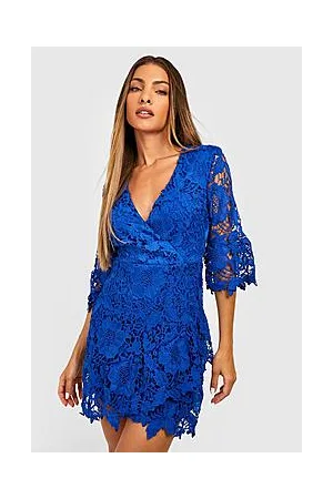 Boohoo Crochet Lace Wrap Dress