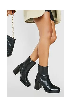 Boohoo Block Heel Platform Ankle Boot
