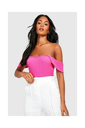 Boohoo Tall Crinkle Off The Shoulder Corset Top