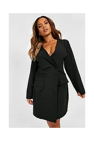 Boohoo Plus Wrap Long Sleeved Blazer Dress