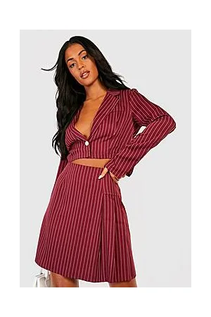 Boohoo Tall Pinstripe Crop Blazer