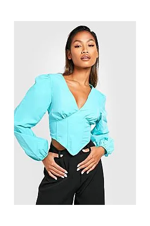 Boohoo Puff Sleeve Pointed Hem Corset