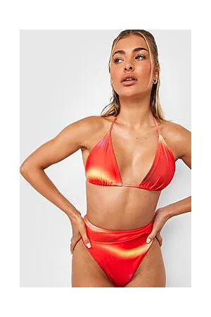 Boohoo Multi Tie Dye High Waist Seam Detail Bikini Brief